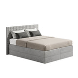Home Collective Boxspringbett 160x200 180x200 200x200 Bett Doppelbett Polsterbett Bonnell H2 & Kaltschaum H3 Matratze, gepolstertes Kopfteil | VARDO-Stoff