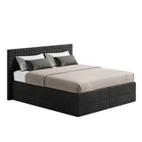 Home Collective Boxspringbett 160x200 180x200 200x200 Bett Doppelbett Polsterbett Bonnell H2 & Kaltschaum H3 Matratze, gepolstertes Kopfteil | VARDO-Stoff