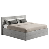 Home Collective Boxspringbett 160x200 180x200 200x200 Bett Doppelbett Polsterbett Bonnell H2 & Kaltschaum H3 Matratze, gepolstertes Kopfteil | VARDO-Stoff