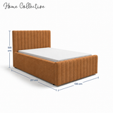Home Collective Polsterbett 120x200 140x200 160x200 180x200 cm Bett inkl. Lattenrost Doppelbett Bettgestell mit Stauraum option | weicher Chenille-Stoff | Schlafzimmer Jugendzimmer Bettgestell | bis 240 kg belastbar