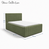 Home Collective Polsterbett 120x200 140x200 160x200 180x200 cm Bett inkl. Lattenrost Doppelbett Bettgestell mit Stauraum option | weicher Chenille-Stoff | Schlafzimmer Jugendzimmer Bettgestell | bis 240 kg belastbar