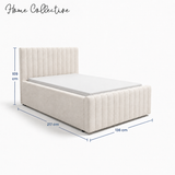 Home Collective Polsterbett 120x200 140x200 160x200 180x200 cm Bett inkl. Lattenrost Doppelbett Bettgestell mit Stauraum option | weicher Chenille-Stoff | Schlafzimmer Jugendzimmer Bettgestell | bis 240 kg belastbar