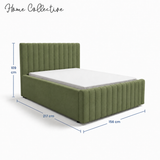 Home Collective Polsterbett 120x200 140x200 160x200 180x200 cm Bett inkl. Lattenrost Doppelbett Bettgestell mit Stauraum option | weicher Chenille-Stoff | Schlafzimmer Jugendzimmer Bettgestell | bis 240 kg belastbar