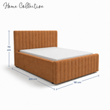 Home Collective Polsterbett 120x200 140x200 160x200 180x200 cm Bett inkl. Lattenrost Doppelbett Bettgestell mit Stauraum option | weicher Chenille-Stoff | Schlafzimmer Jugendzimmer Bettgestell | bis 240 kg belastbar