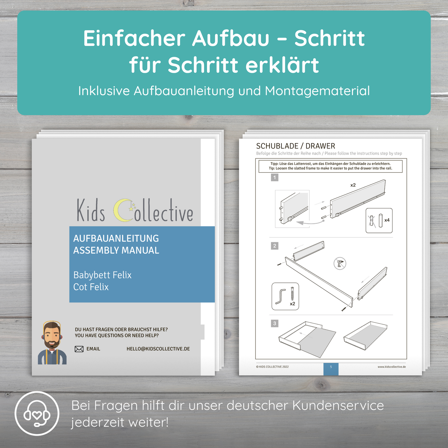 Babybett Kinderbett 60x120 Gitterbett Baby Bett Komplett-Set mit Matratze Beistellbett mitwachsend, Lattenrost höhenverstellbar mit abnehmbaren Sprossen, mit Schublade | weiß Kiefer-Vollholz