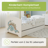 Kids Collective Kinderbett 70x140 / 80x160 Komplett Set inkl. Matratze, Lattenrost, Schublade & Rausfallschutz | Einzelbett für Kinder von 2 – 10 Jahren | weiß mit wählbarem Motiv