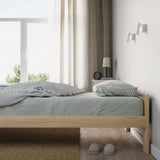 Lit en bois avec sommier à lattes, lit moderne, cadre de lit en pin massif, lit simple, lit en bois massif, classique Confortable et durable | Maison de campagne bohème scandinave