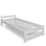 Lit en bois avec sommier à lattes, lit moderne, cadre de lit en pin massif, lit simple, lit en bois massif, classique Confortable et durable | Maison de campagne bohème scandinave