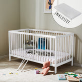 Kids Collective Babybett Kinderbett Gitterbett 60x120 und 70x140 cm höhenverstellbarer Lattenrost & herausnehmbare Sprossen stabiles Buchenholz | ab Geburt bis zum 3. Lebensjahr made in EU