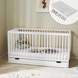 Kids Collective Babybett Kinderbett Gitterbett 60x120 und 70x140 cm höhenverstellbarer Lattenrost & herausnehmbare Sprossen stabiles Buchenholz | ab Geburt bis zum 3. Lebensjahr made in EU