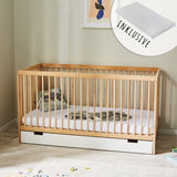 Kids Collective Babybett Kinderbett Gitterbett 60x120 und 70x140 cm höhenverstellbarer Lattenrost & herausnehmbare Sprossen stabiles Buchenholz | ab Geburt bis zum 3. Lebensjahr made in EU