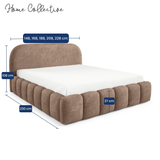 Home Collective Polsterbett Doppelbett Bett Bubble mit Stauraum und Metall-Lattenrost | Schlafzimmer Jugendzimmer Möbel | weicher Stoff modernes Design mit Steppung