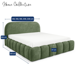 Home Collective Polsterbett Doppelbett Bett Bubble mit Stauraum und Metall-Lattenrost | Schlafzimmer Jugendzimmer Möbel | weicher Stoff modernes Design mit Steppung