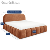 Home Collective Polsterbett Doppelbett Bett Bubble mit Stauraum und Metall-Lattenrost | Schlafzimmer Jugendzimmer Möbel | weicher Stoff modernes Design mit Steppung