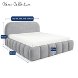 Home Collective Polsterbett Doppelbett Bett Bubble mit Stauraum und Metall-Lattenrost | Schlafzimmer Jugendzimmer Möbel | weicher Stoff modernes Design mit Steppung