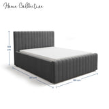 Home Collective Polsterbett 120x200 140x200 160x200 180x200 cm Bett inkl. Lattenrost Doppelbett Bettgestell mit Stauraum option | weicher Chenille-Stoff | Schlafzimmer Jugendzimmer Bettgestell | bis 240 kg belastbar