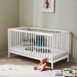Kids Collective Babybett Kinderbett Gitterbett 60x120 und 70x140 cm höhenverstellbarer Lattenrost & herausnehmbare Sprossen stabiles Buchenholz | ab Geburt bis zum 3. Lebensjahr made in EU