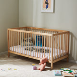 Kids Collective Babybett Kinderbett Gitterbett 60x120 und 70x140 cm höhenverstellbarer Lattenrost & herausnehmbare Sprossen stabiles Buchenholz | ab Geburt bis zum 3. Lebensjahr made in EU
