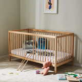 Kids Collective Babybett Kinderbett Gitterbett 60x120 und 70x140 cm höhenverstellbarer Lattenrost & herausnehmbare Sprossen stabiles Buchenholz | ab Geburt bis zum 3. Lebensjahr made in EU