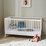 Kids Collective Babybett Kinderbett Gitterbett 60x120 und 70x140 cm höhenverstellbarer Lattenrost & herausnehmbare Sprossen stabiles Buchenholz | ab Geburt bis zum 3. Lebensjahr made in EU