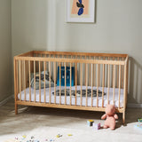 Kids Collective Babybett Kinderbett Gitterbett 60x120 und 70x140 cm höhenverstellbarer Lattenrost & herausnehmbare Sprossen stabiles Buchenholz | ab Geburt bis zum 3. Lebensjahr made in EU