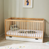 Kids Collective Babybett Kinderbett Gitterbett 60x120 und 70x140 cm höhenverstellbarer Lattenrost & herausnehmbare Sprossen stabiles Buchenholz | ab Geburt bis zum 3. Lebensjahr made in EU