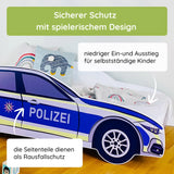 Autobett Kinderbett Jugendbett 70x140 | 80x160 cm mit Rausfallschutz und Matratze (optional) | Polizei