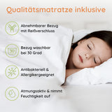 Home Collective Kinderbett Jugendbett Bett mit Rausfallschutz und Lattenrost | wahlweise inkl. Matratze | Juniorbett für Mädchen & Jungen | für Kinder von 2 – 10 Jahren made in EU