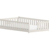 Kinderbett Bodenbett mit Rausfallschutz & Lattenrost Montessori Bett Bed Gitterbett Kinder Jugendbett Einzelbett | Verfügbare Größen: 80x160, 80x180, 90x190, 90x200, 120x200, 140x200 cm
