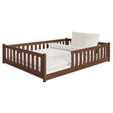 Kinderbett Bodenbett 80x160 | 80x180 | 90x190 | 90x200 | 120x200 | 140x200 cm Bett mit Rausfallschutz & Lattenrost Montessori Bett Gitterbett Kinder Jugendbett Einzelbett optional mit Matratze | Kiefer Holz massiv Junge Mädchen