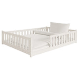 Kinderbett Bodenbett 80x160 | 80x180 | 90x190 | 90x200 | 120x200 | 140x200 cm Bett mit Rausfallschutz & Lattenrost Montessori Bett Gitterbett Kinder Jugendbett Einzelbett optional mit Matratze | Kiefer Holz massiv Junge Mädchen