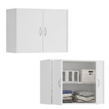 Home Collective Kleiderschrank Schrank Aufsatz Schrankaufsatz Aufsatzschrank Erweiterung für Kleiderschrank 74x55x35 cm | 2-türig | Schlafzimmer Wohnzimmer Jugendzimmer Möbel