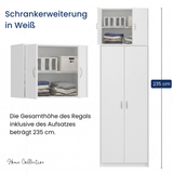 Home Collective Kleiderschrank Schrank Aufsatz Schrankaufsatz Aufsatzschrank Erweiterung für Kleiderschrank 74x55x35 cm | 2-türig | Schlafzimmer Wohnzimmer Jugendzimmer Möbel