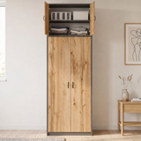 Home Collective Kleiderschrank Schrank Aufsatz Schrankaufsatz Aufsatzschrank Erweiterung für Kleiderschrank 74x55x35 cm | 2-türig | Schlafzimmer Wohnzimmer Jugendzimmer Möbel