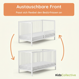 Kids Collective Babybett Kinderbett Gitterbett mit Rausfallschutz Baby Bett | stabiles Buchenholz | Juniorbett | made in Europe | Kinderzimmer Jugendzimmer Möbel | 60x120 & 70x140 cm