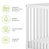 Kids Collective Babybett Kinderbett Gitterbett mit Rausfallschutz Baby Bett | stabiles Buchenholz | Juniorbett | made in Europe | Kinderzimmer Jugendzimmer Möbel | 60x120 & 70x140 cm