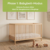 Kids Collective Babybett Kinderbett Gitterbett mit Rausfallschutz Baby Bett | stabiles Buchenholz | Juniorbett | made in Europe | Kinderzimmer Jugendzimmer Möbel | 60x120 & 70x140 cm