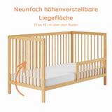 Kids Collective Babybett Kinderbett Gitterbett mit Rausfallschutz Baby Bett | stabiles Buchenholz | Juniorbett | made in Europe | Kinderzimmer Jugendzimmer Möbel | 60x120 & 70x140 cm