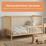 Kids Collective Babybett Kinderbett Gitterbett mit Rausfallschutz Baby Bett | stabiles Buchenholz | Juniorbett | made in Europe | Kinderzimmer Jugendzimmer Möbel | 60x120 & 70x140 cm