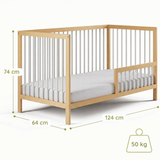 Kids Collective Babybett Kinderbett Gitterbett mit Rausfallschutz Baby Bett | stabiles Buchenholz | Juniorbett | made in Europe | Kinderzimmer Jugendzimmer Möbel | 60x120 & 70x140 cm