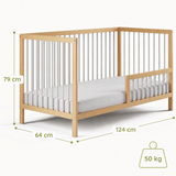 Kids Collective Babybett Kinderbett Gitterbett mit Rausfallschutz Baby Bett | stabiles Buchenholz | Juniorbett | made in Europe | Kinderzimmer Jugendzimmer Möbel | 60x120 & 70x140 cm