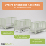 Kids Collective Babybett Kinderbett Gitterbett mit Rausfallschutz Baby Bett | stabiles Buchenholz | Juniorbett | made in Europe | Kinderzimmer Jugendzimmer Möbel | 60x120 & 70x140 cm