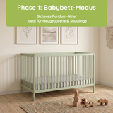 Kids Collective Babybett Kinderbett Gitterbett mit Rausfallschutz Baby Bett | stabiles Buchenholz | Juniorbett | made in Europe | Kinderzimmer Jugendzimmer Möbel | 60x120 & 70x140 cm