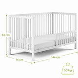 Kids Collective Babybett Kinderbett Gitterbett mit Rausfallschutz Baby Bett | stabiles Buchenholz | Juniorbett | made in Europe | Kinderzimmer Jugendzimmer Möbel | 60x120 & 70x140 cm