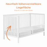 Kids Collective Babybett Kinderbett Gitterbett mit Rausfallschutz Baby Bett | stabiles Buchenholz | Juniorbett | made in Europe | Kinderzimmer Jugendzimmer Möbel | 60x120 & 70x140 cm