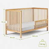 Kids Collective Babybett Kinderbett Gitterbett mit Rausfallschutz Baby Bett | stabiles Buchenholz | Juniorbett | made in Europe | Kinderzimmer Jugendzimmer Möbel | 60x120 & 70x140 cm