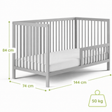 Kids Collective Babybett Kinderbett Gitterbett mit Rausfallschutz Baby Bett | stabiles Buchenholz | Juniorbett | made in Europe | Kinderzimmer Jugendzimmer Möbel | 60x120 & 70x140 cm