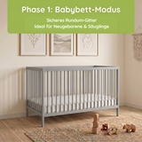 Kids Collective Babybett Kinderbett Gitterbett mit Rausfallschutz Baby Bett | stabiles Buchenholz | Juniorbett | made in Europe | Kinderzimmer Jugendzimmer Möbel | 60x120 & 70x140 cm