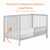 Kids Collective Babybett Kinderbett Gitterbett mit Rausfallschutz Baby Bett | stabiles Buchenholz | Juniorbett | made in Europe | Kinderzimmer Jugendzimmer Möbel | 60x120 & 70x140 cm