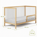 Kids Collective Babybett Kinderbett Gitterbett mit Rausfallschutz Baby Bett | stabiles Buchenholz | Juniorbett | made in Europe | Kinderzimmer Jugendzimmer Möbel | 60x120 & 70x140 cm